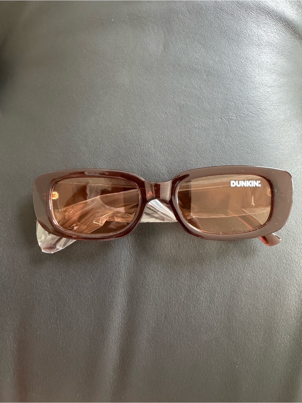 DUNKIN' DONUTS Rectangular Brown Sunglasses with Logo on lens and side arm. O/S - Picture 4 of 5